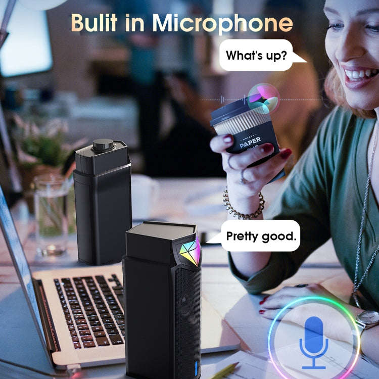 L1 Outdoor Portable RGB Light USB Bluetooth Wireless Speaker with Mic(Black)