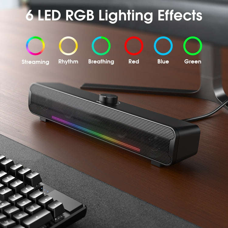 L16 Outdoor Portable RGB Light HiFi USB Bluetooth Wireless Speaker(Black)