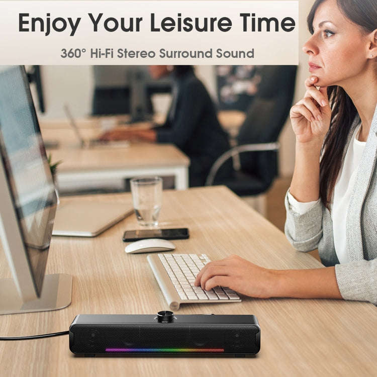 L16 Outdoor Portable RGB Light HiFi USB Bluetooth Wireless Speaker(Black)
