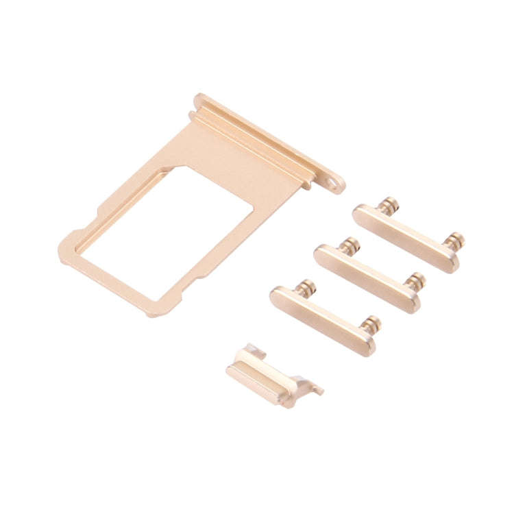 Card Tray + Volume Control Key + Power Button + Mute Switch Vibrator Key for iPhone 7 Plus(Gold)