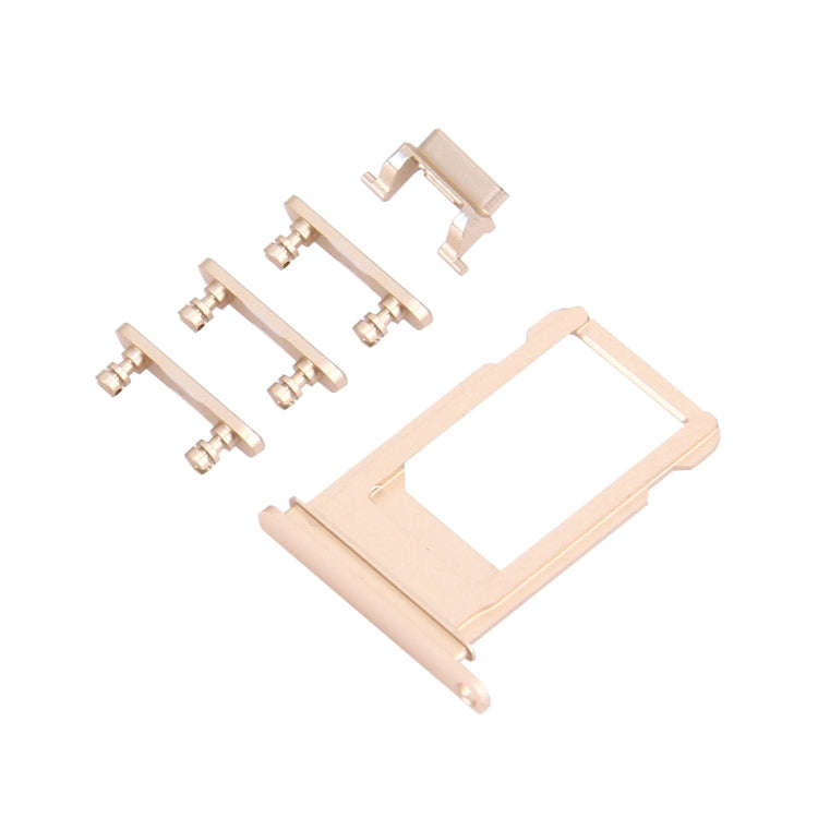Card Tray + Volume Control Key + Power Button + Mute Switch Vibrator Key for iPhone 7 Plus(Gold)