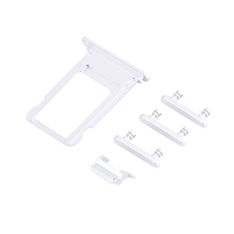 Card Tray + Volume Control Key + Power Button + Mute Switch Vibrator Key for iPhone 7 Plus(Silver)