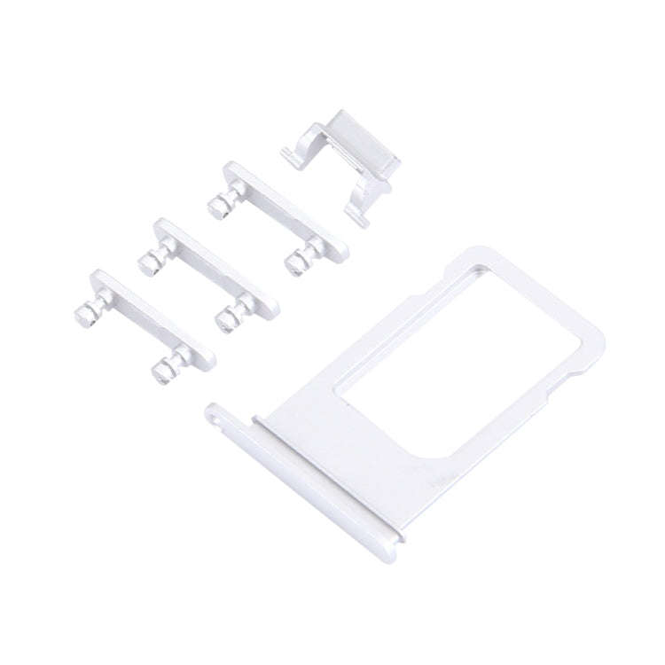 Card Tray + Volume Control Key + Power Button + Mute Switch Vibrator Key for iPhone 7 Plus(Silver)