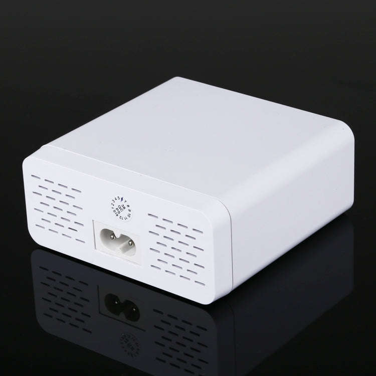 896 40W QC 3.0 6 USB Ports Fast Charger with LCD Digital Display, EU Plug(White)