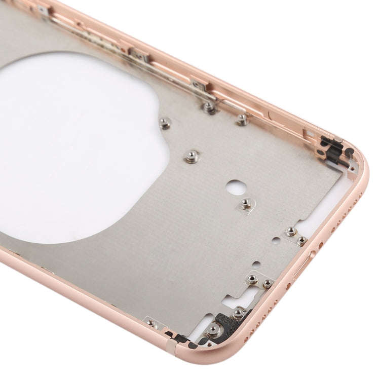 Transparent Back Cover with Camera Lens & SIM Card Tray & Side Keys for iPhone 8 (Gold)