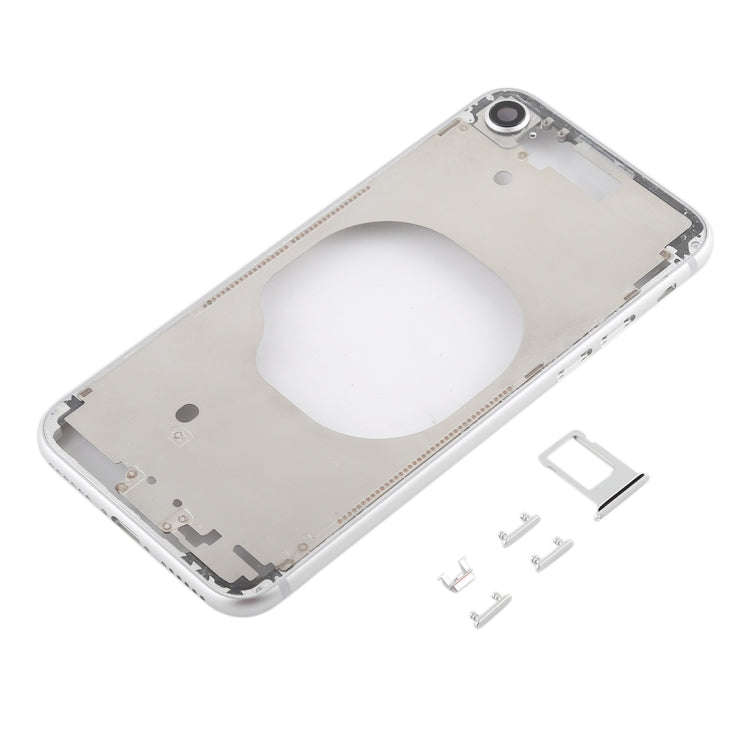 Transparent Back Cover with Camera Lens & SIM Card Tray & Side Keys for iPhone 8 (White)