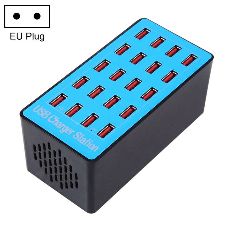 WLX-A5+ 100W 20 USB Ports Charger Station Automatically Assigned Smart Charger with Power LED Ind...