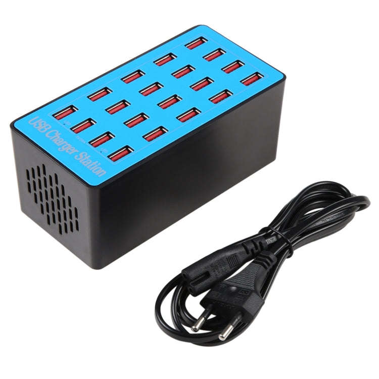 WLX-A5+ 100W 20 USB Ports Charger Station Automatically Assigned Smart Charger with Power LED Ind...