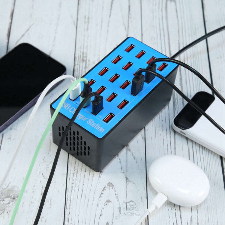 WLX-A5+ 100W 20 USB Ports Charger Station Automatically Assigned Smart Charger with Power LED Ind...