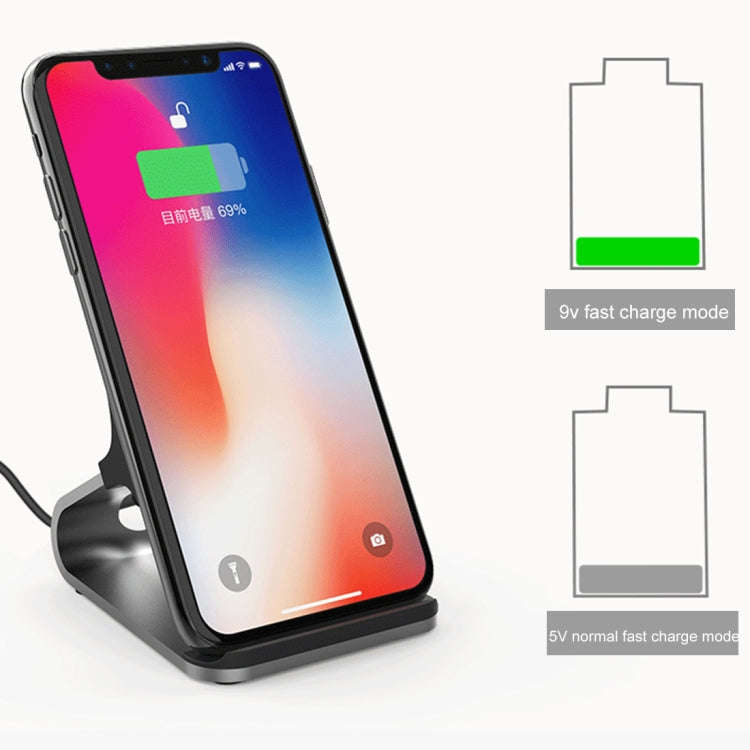 HAMTOD M5 15W Intelligent Dual Coil Design Qi Standard Holder Wireless Charger with Indicator Lig...