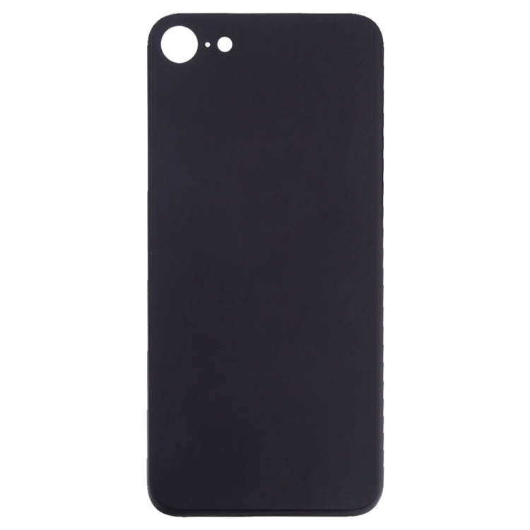 Easy Replacement Big Camera Hole Glass Back Battery Cover with Adhesive for iPhone 8(Black)