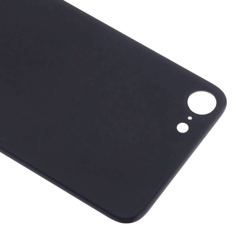 Easy Replacement Big Camera Hole Glass Back Battery Cover with Adhesive for iPhone 8(Black)