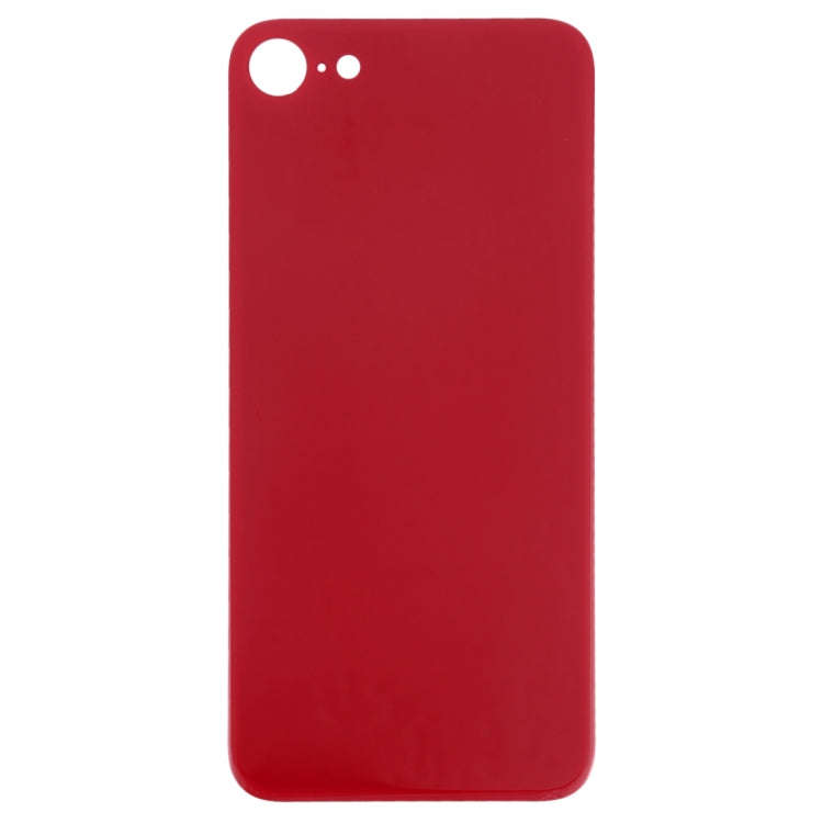 Easy Replacement Big Camera Hole Glass Back Battery Cover with Adhesive for iPhone 8(Red)