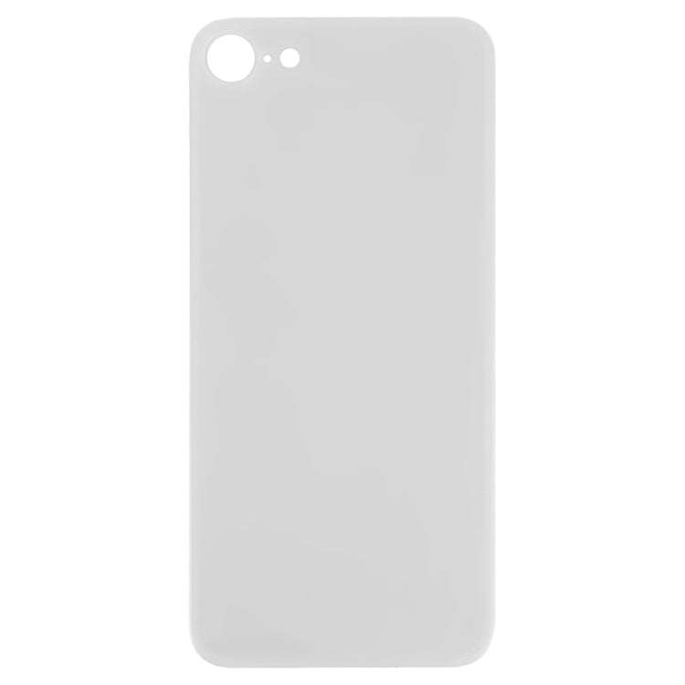 Easy Replacement Big Camera Hole Glass Back Battery Cover with Adhesive for iPhone 8(White)
