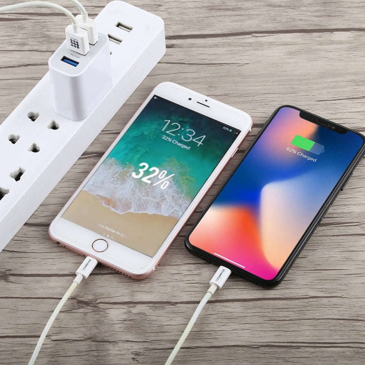 3.1A 3 USB Ports Quick Charger Travel Charger, US Plug(White)