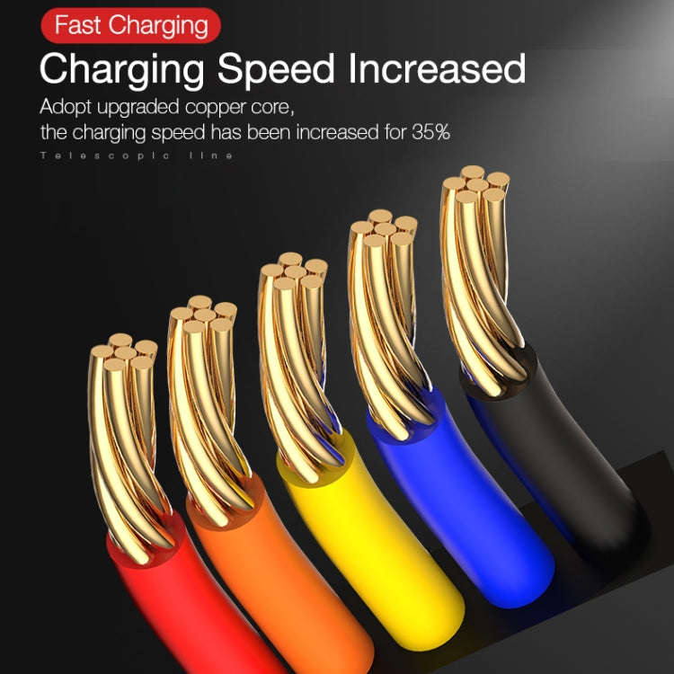 CAFELE 3 In 1 8 Pin + Micro USB + Type-C / USB-C Charging Data Cable, Length: 1.2m(Red)
