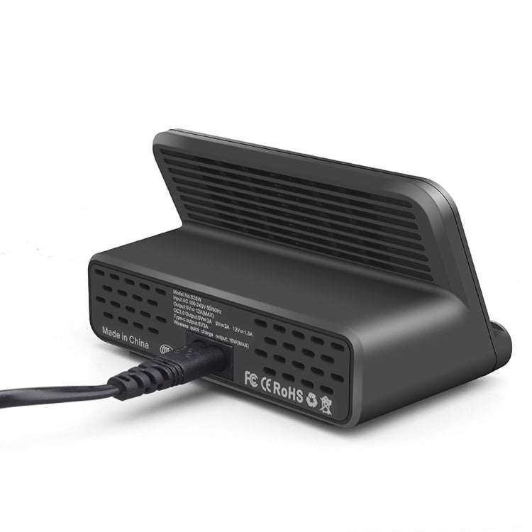 828W 7 in 1 60W QC 3.0 USB Interface + 4 USB Ports + USB-C / Type-C Interface + Wireless Charging...