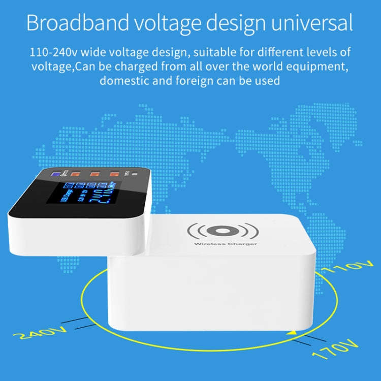 CDA33QW 40W QC 3.0 USB Ports + 3 USB Ports + USB-C / Type-C Ports + Wireless Charging Multi-funct...