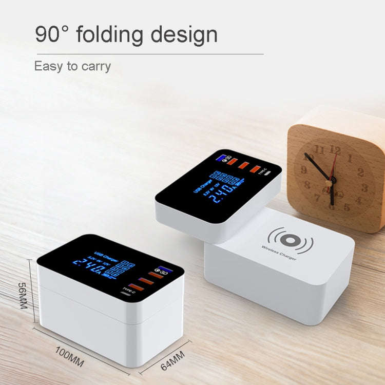 CDA33QW 40W QC 3.0 USB Ports + 3 USB Ports + USB-C / Type-C Ports + Wireless Charging Multi-funct...