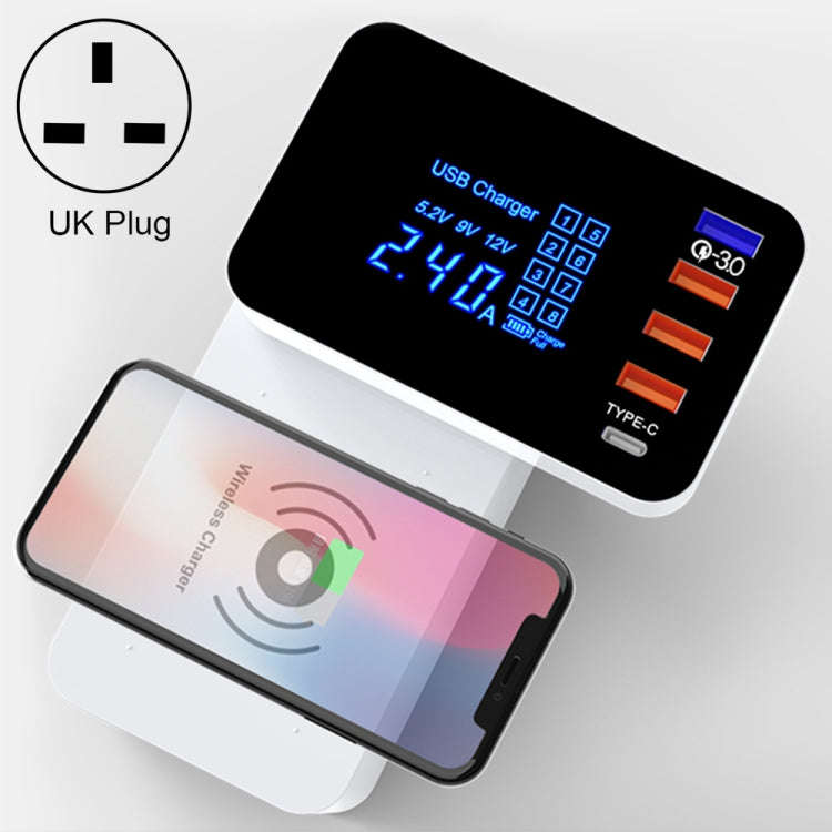 CDA33QW 40W QC 3.0 USB Ports + 3 USB Ports + USB-C / Type-C Ports + Wireless Charging Multi-funct...