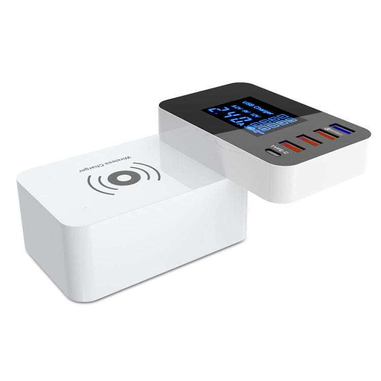 CDA33QW 40W QC 3.0 USB Ports + 3 USB Ports + USB-C / Type-C Ports + Wireless Charging Multi-funct...