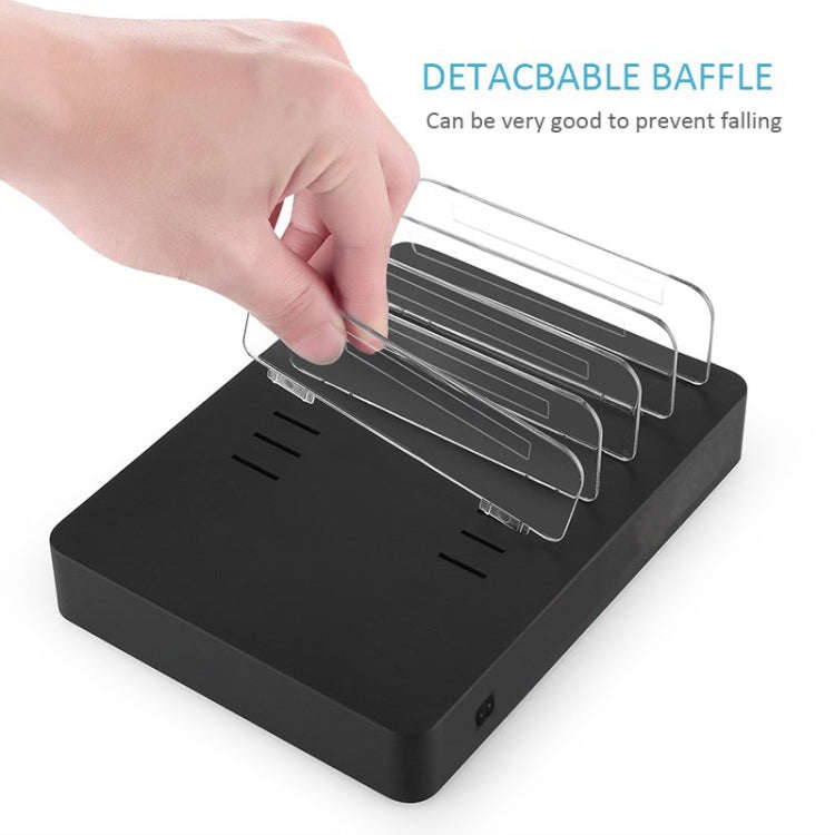 50W 6 USB Ports + 2 USB-C / Type-C Ports + Wireless Charging Multi-function Charger with LED Disp...