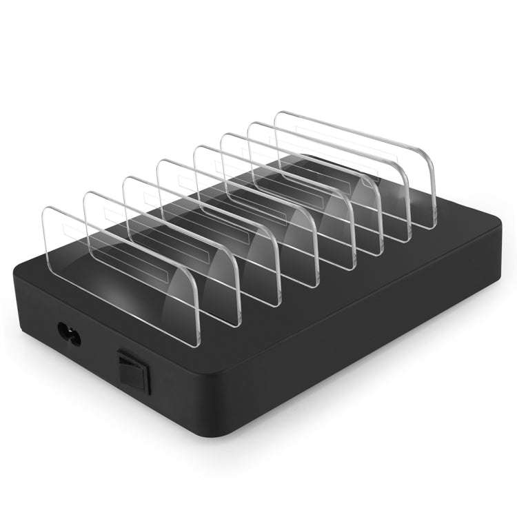 X6 96W 2.4A 8 USB Ports Smart Charger with Detachable Bezel, US Plug(White)