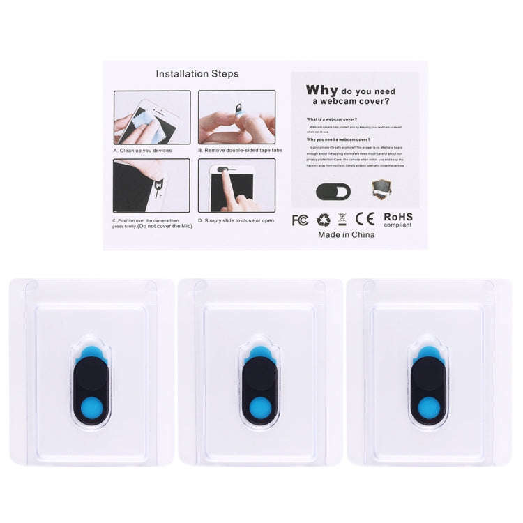 3 PCS Universal Ultra-thin Design Magnet WebCam Cover Camera Cover for Desktop, Laptop, Tablet, P...