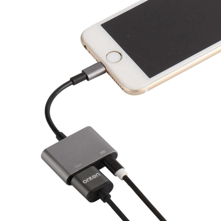 7565S 8 Pin to HDMI HDTV Projector Video Adapter Cable for iPad(Grey)