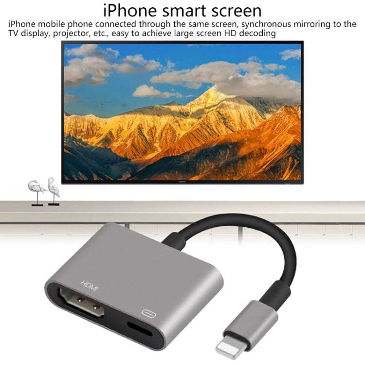 7565S 8 Pin to HDMI HDTV Projector Video Adapter Cable for iPad(Grey)