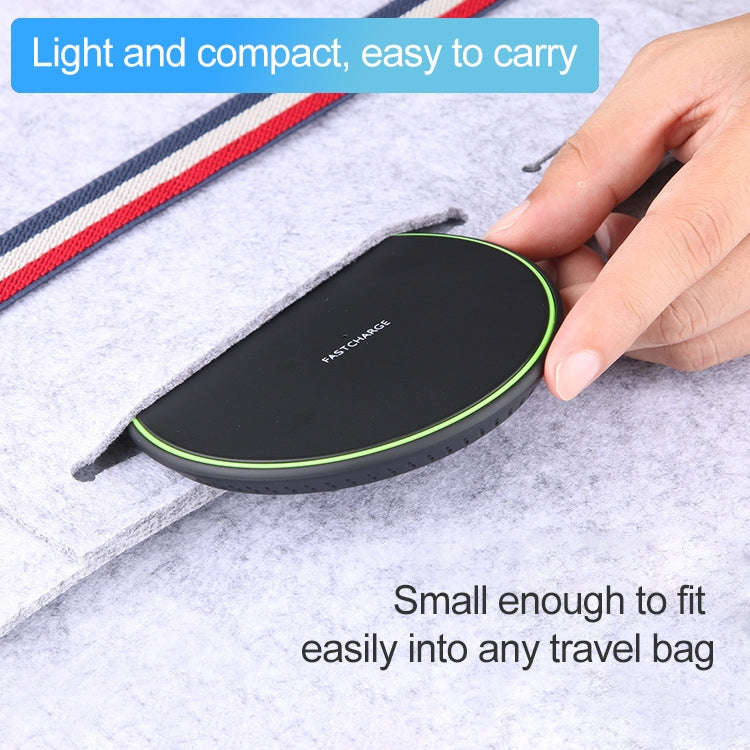 KD-1 Ultra-thin 10W Fast Charging Wireless Charger for Android Phones & iPhone(Black)
