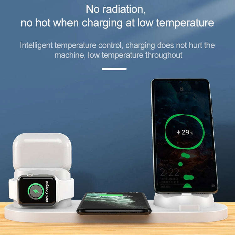 6 in 1 10W Qi Standard Wireless Charger Stand (Black)