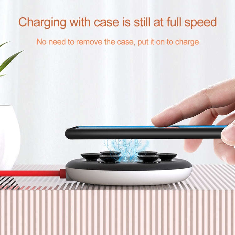 10W Portable Suction Cup Mobile Phone Fast Charging Wireless Charger, Length: 1.5m(Red)