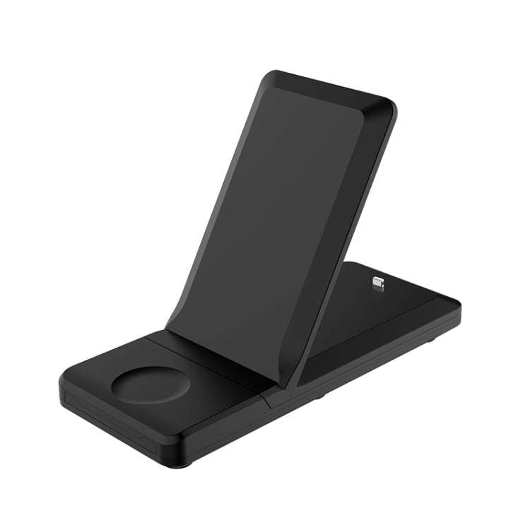 H6 3 in 1 Portable Folding Wireless Charger for iPhone + iWatch + AirPods(Black)