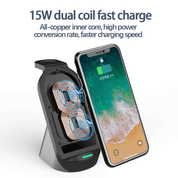 H18 3 in 1 Quick Wireless Charger for iPhone, Apple Watch, AirPods and other Android Smart Phones...