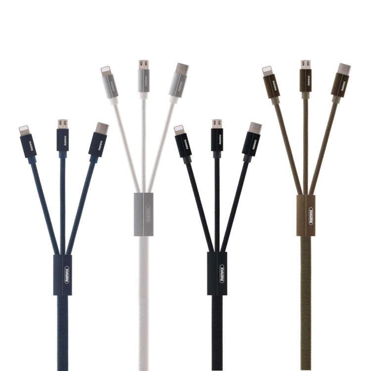REMAX RC-094TH 1m 2.4A 3 in 1 USB to 8 Pin & USB-C / Type-C & Micro USB  Fast Charging Data Cable...