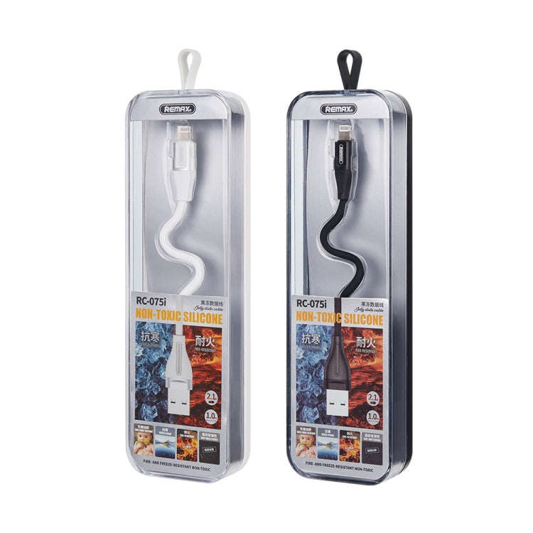 REMAX RC-075i 1m 2.1A USB to 8 Pin Jell Data Cable for iPhone, iPad(Black)