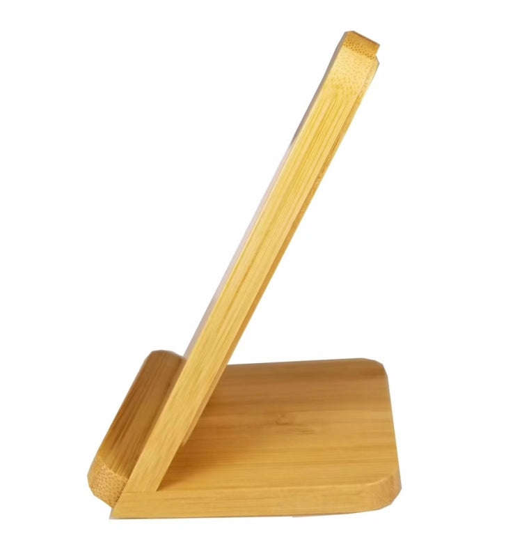 Vertical Bamboo Wireless Charger for QI Phone