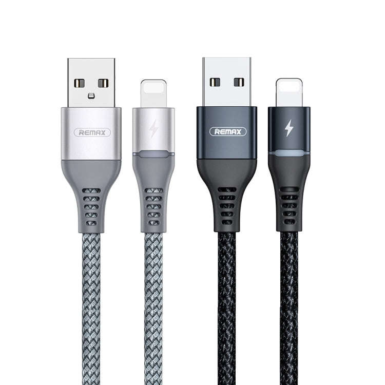 REMAX RC-152I 1m 2.4A USB to 8 Pin Colorful Breathing Data Cable(Black)