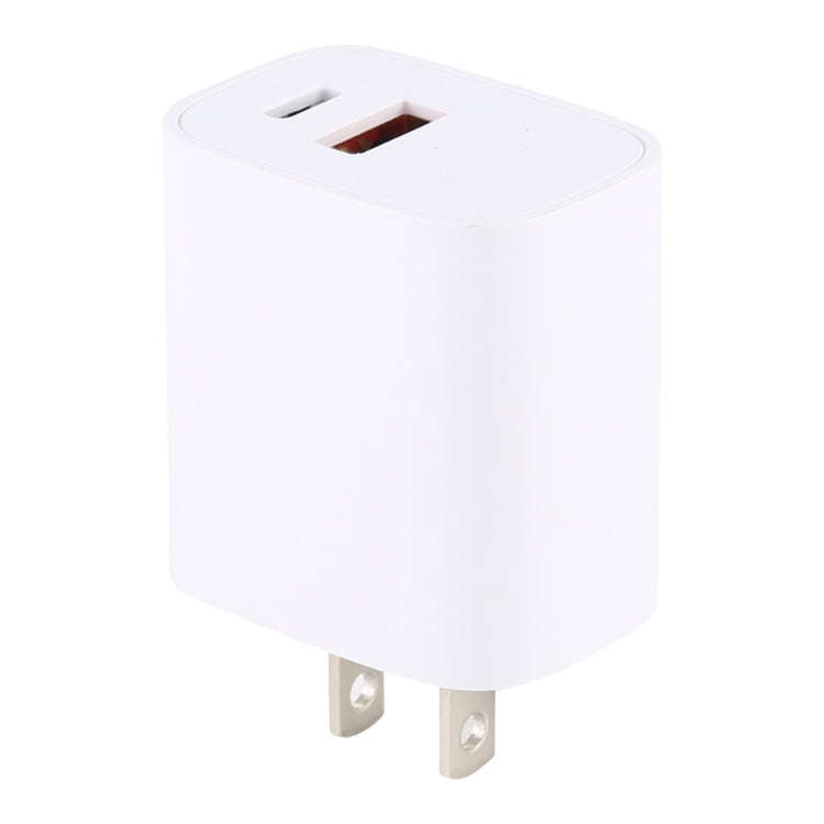 U085 20W USB + Type-C Fast Charging Travel Power Adapter, US Plug
