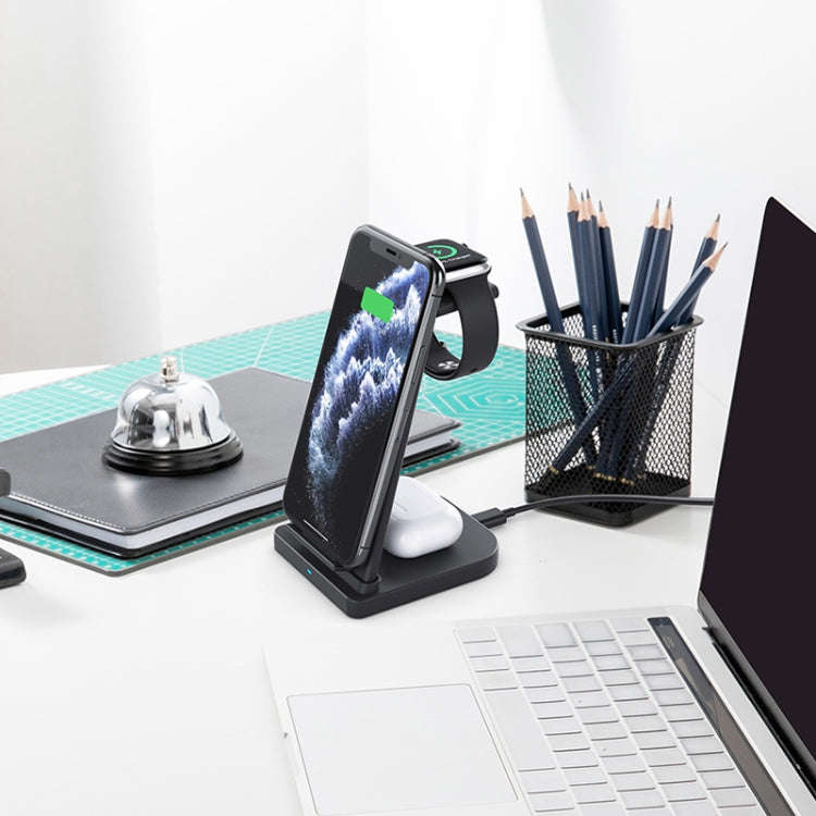 HQ-UD21 3 in 1 Folding Mobile Phone Watch Multi-Function Charging Stand Wireless Charger for iPho...