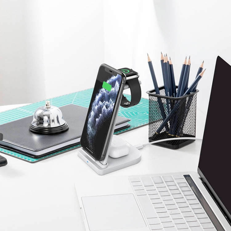 HQ-UD21 3 in 1 Folding Mobile Phone Watch Multi-Function Charging Stand Wireless Charger for iPho...