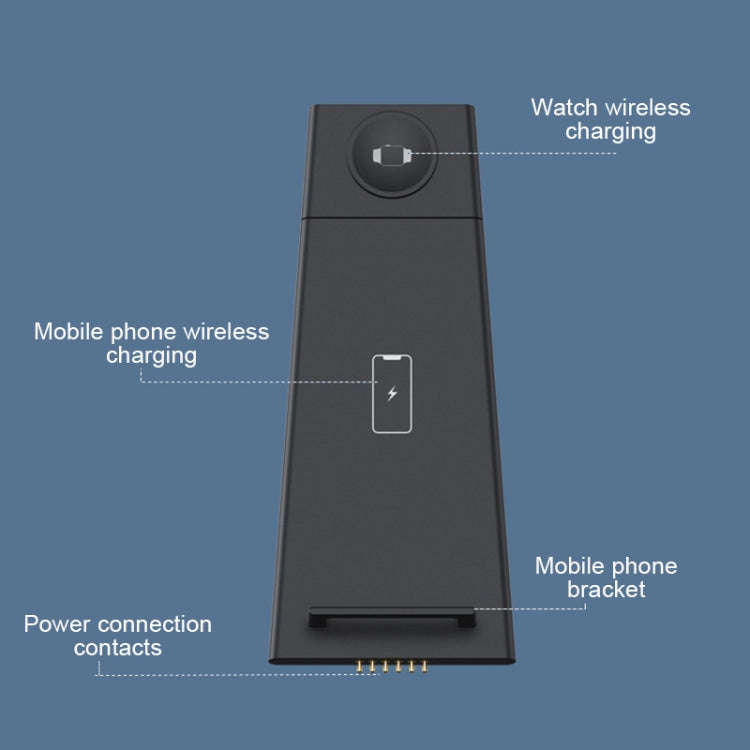 HQ-UD21 3 in 1 Folding Mobile Phone Watch Multi-Function Charging Stand Wireless Charger for iPho...