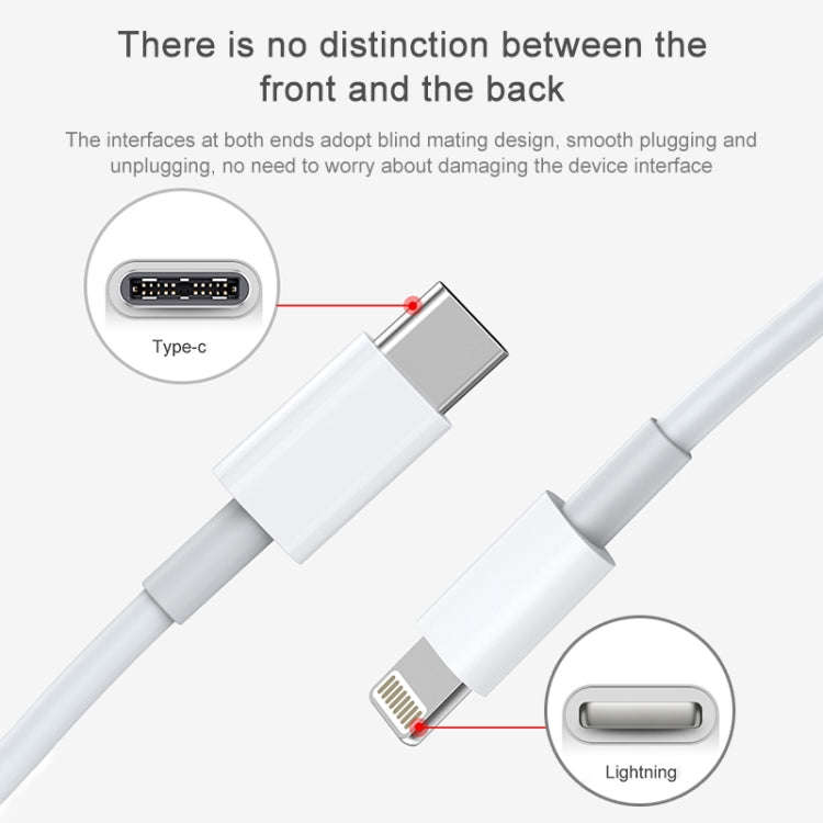 AWEI CL-68 3A Type-C / USB-C to 8 Pin PD Fast Charging Data Cable, Length: 1m(White)