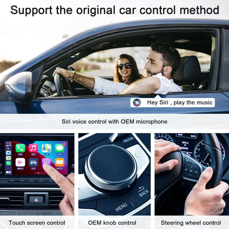 USB + USB-C / Type-C Wired to Wireless Carplay Adapter for iPhone(White)