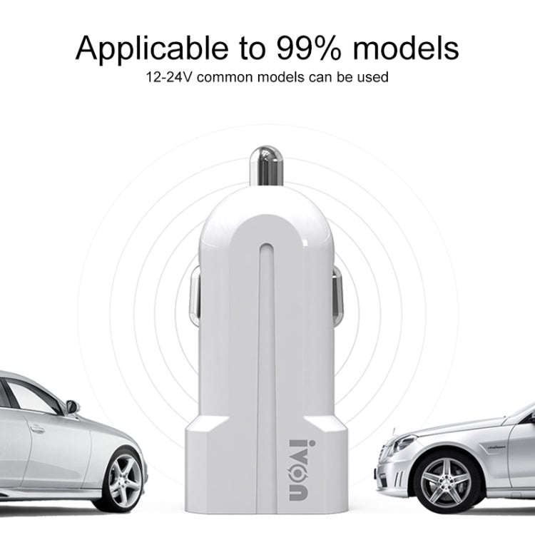 IVON CC13 QC 3.0 Fast Charging Car Charger (White)