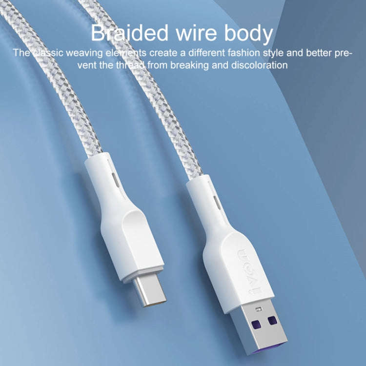 IVON CA85 Type-C / USB-C Super Fast Charging Data Cable, Length: 1m (White)