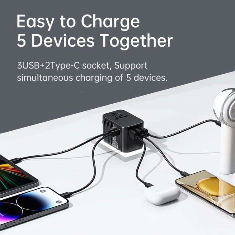 ROCK T62 35.5W Global Travel Multifunctional Plug PD Charger Power Adapter(Black)