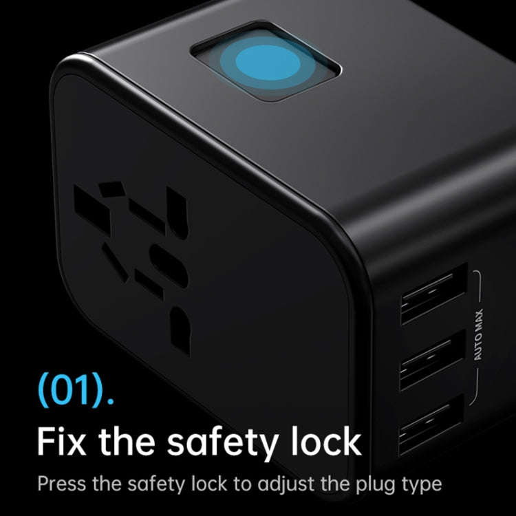 ROCK T62 35.5W Global Travel Multifunctional Plug PD Charger Power Adapter(Black)