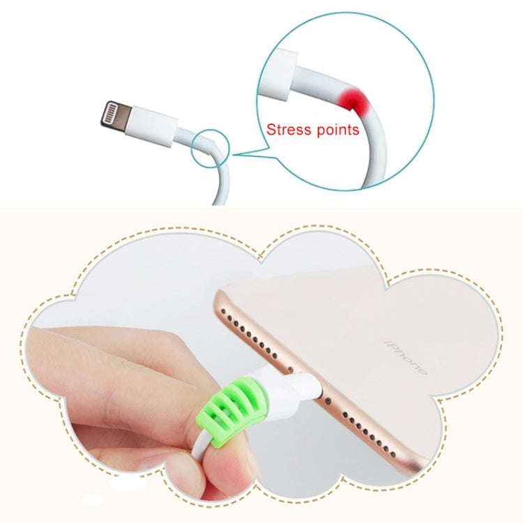 2 PCS Anti-break USB Charge Cable Winder Protective Case Protection Sleeve(Yellow)
